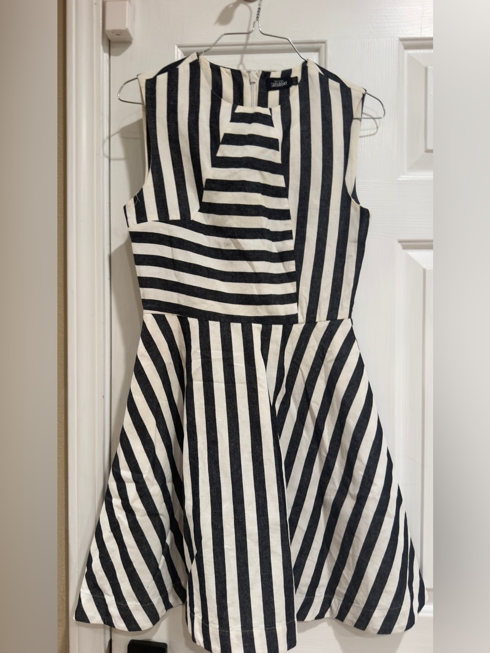 kate spade Black and White Striped Fit & Flare Dress